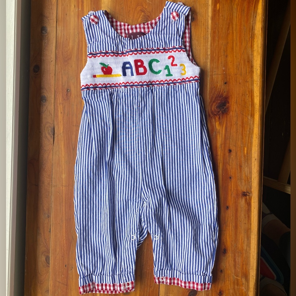 Smocked Back-to-School Jon Jon | 6-12m
